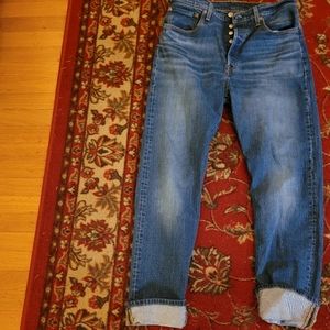 Levi's blue jeans, size 31, straight leg high rise